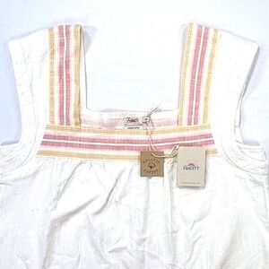 Faherty White and Pink Striped Mini Dress